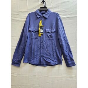 Gap Mens Blue Knit Button Down Shirt Jacket Jersey Utility Shacket GP006863‎ M